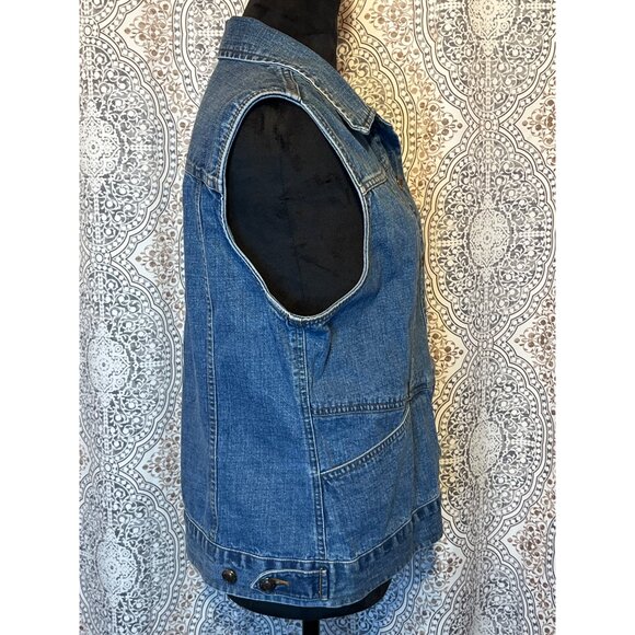 St. Johns Bay Vintage Indigo Denim Vest Jacket Size M - Picture 6 of 11